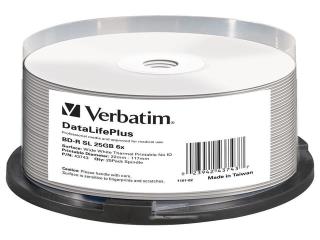 Płyty BD-R Verbatim 25GB X6 DL+ printable thermal NO ID (Cake 25)