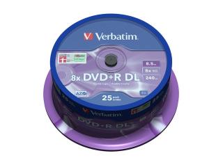 Płyty DVD+R Verbatim 8.5GB X8 Double Layer (25 Cake)