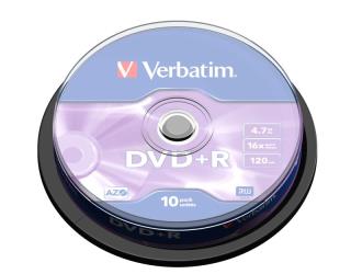 Płyty DVD+R Verbatim 16x 4.7GB (Cake 10) MATT SILVER