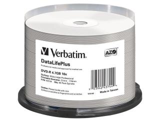 Płyty DVD-R Verbatim 4.7GB X16 AZO DL+ printable NO ID (50 Cake)