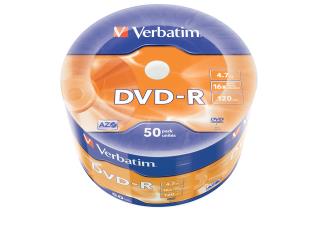 Płyty DVD-R Verbatim 4.7GB X16 Matt Silver Wrap (50 Spindle)