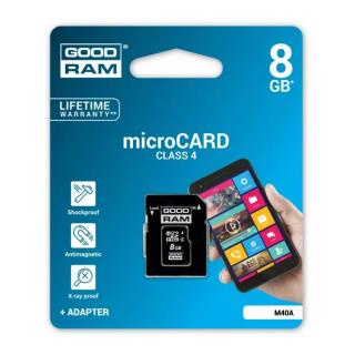 Karta pamięci MicroSDHC GOODRAM 8GB Class4 + Adapter