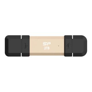 Dysk zewnętrzny SSD Silicon Power DS72 2TB USB-A USB-C (1050/850 MB/s) złoty