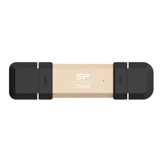 Dysk zewnętrzny SSD Silicon Power DS72 250GB USB-A USB-C (1050/850 MB/s) złoty