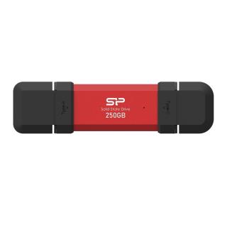 Dysk zewnętrzny SSD Silicon Power DS72 250GB USB-A USB-C (1050/850 MB/s) czerwony