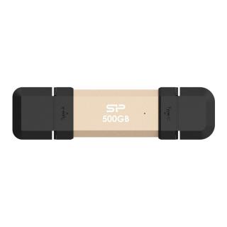 Dysk zewnętrzny SSD Silicon Power DS72 500GB USB-A USB-C (1050/850 MB/s) złoty