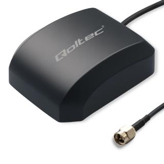 Antena GPS Qoltec GLONASS z podstawą magnetyczną | dookólna | 28dBi | SMA