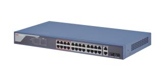 Switch niezarządzalny HIKVISION DS-3E1326P-EI 24x PoE + 2x Uplink, 370W  