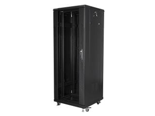 Szafa instalacyjna Rack stojąca 19" 32U 600x600 czarna Lanberg (flat pack)
