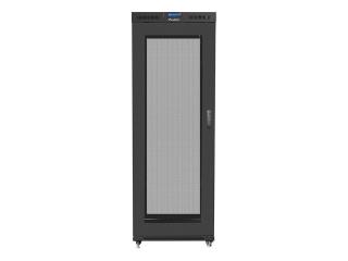 Szafa instalacyjna Rack stojąca 19" 27U 800x1000 Drzwi Perforowane czarna Lanberg (flat pack) LCD