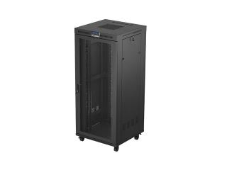 Szafa instalacyjna Rack Lanberg stojąca 19" 37U 800x800 czarna drzwi performowane LCD (flat pack)