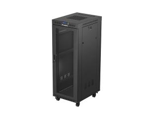 Szafa instalacyjna Rack Lanberg stojąca 19" 32U 600x800 czarna drzwi perforowane LCD (flat pack)