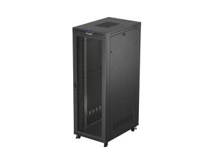 Szafa instalacyjna Rack stojąca 19" 47U 800x1200 czarna drzwi perforowane LCD Lanberg (flat pack) V2