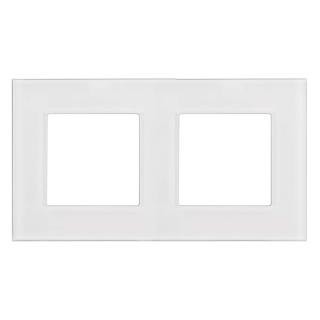 Ramka szklana Maclean MCE729W podwójna, biała, 157x86mm