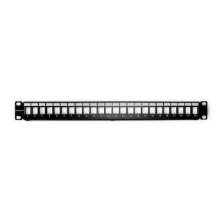 Patch panel RACK QOLTEC 24 porty | UTP blank | Czarny