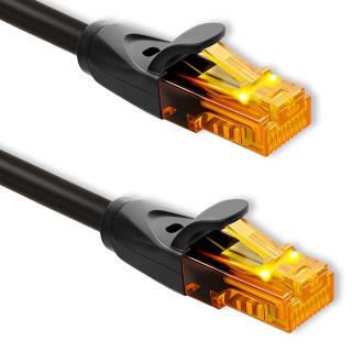 Kabel Patchcord Qoltec UTP | CAT6 | 2 x RJ-45 | High speed 1Gb/s | Pozłacane styki | 20m | Czarny