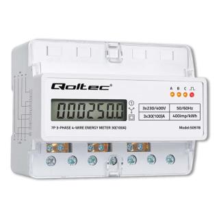 Miernik zużycia energii Qoltec trójfazowy na szynę DIN
