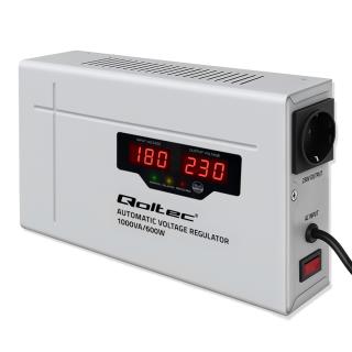 Stabilizator napięcia AVR Qoltec 1000VA 3% | Compact | Toroidalny transformator