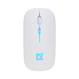 Mysz bezprzewodowa Defender TOUCH MM-997 optyczna 1600dpi 2.4 GHz + Bluetooth biała RGB AKUMULATOR bezklikowa silent 